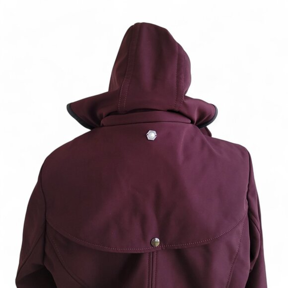 NWOT Badgley Mischka Paneled Thermotech Jacket Coat in Burgundy Style 66934 - Picture 7 of 16